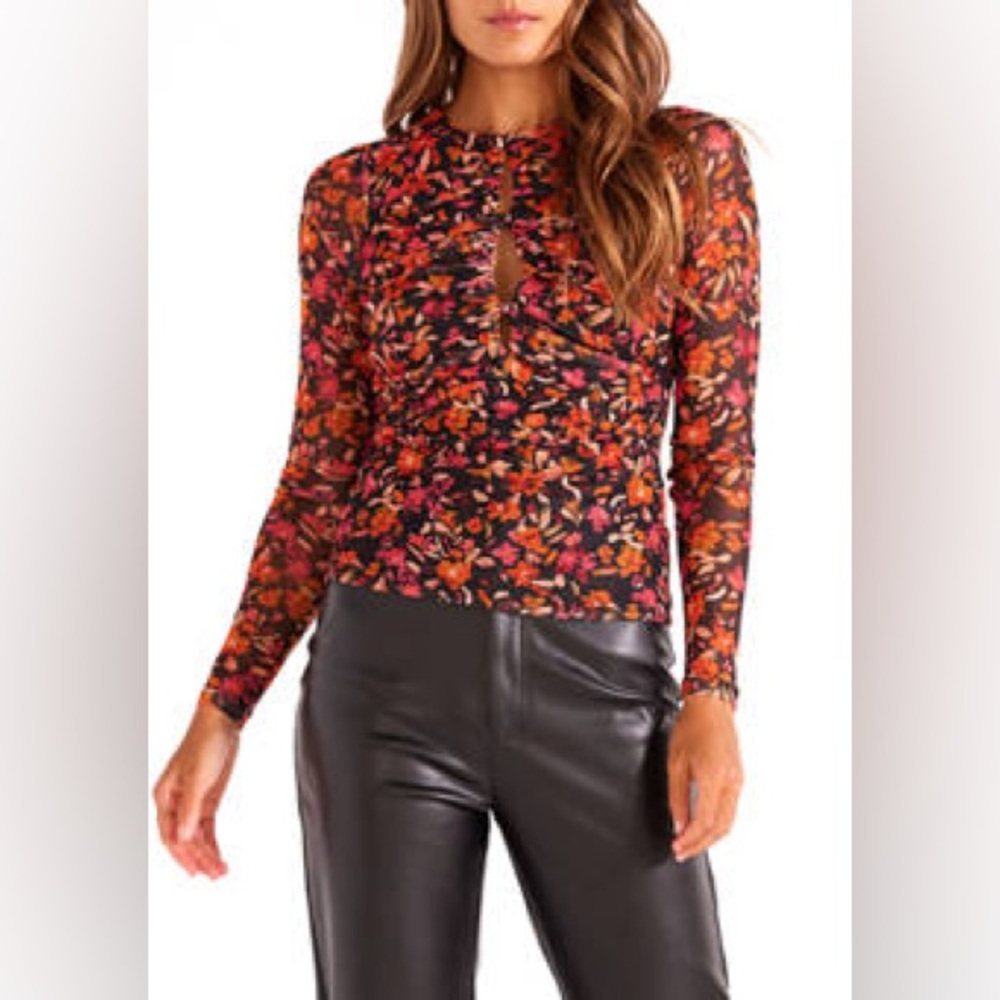 MINKPINK Sorrento Floral Mesh Top